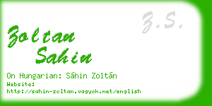 zoltan sahin business card